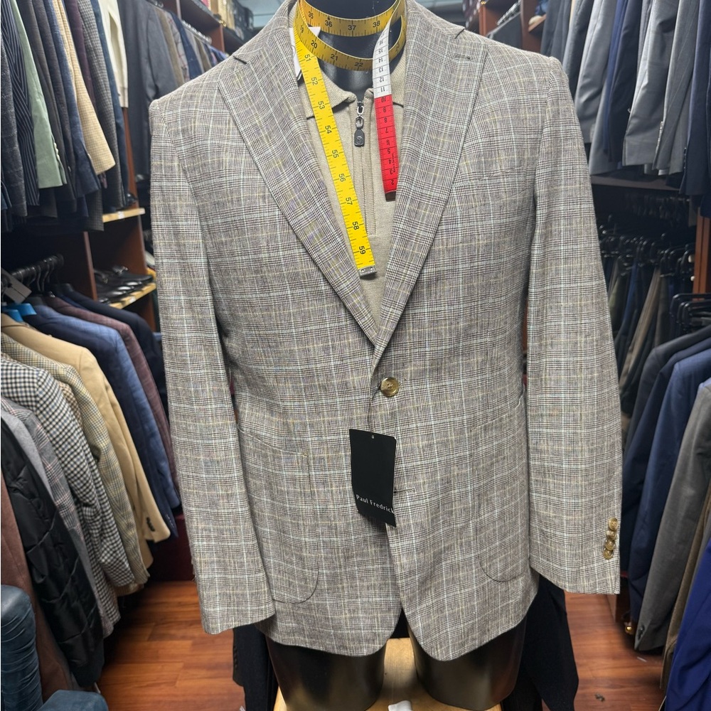 Men's Gray Plaid Blazer